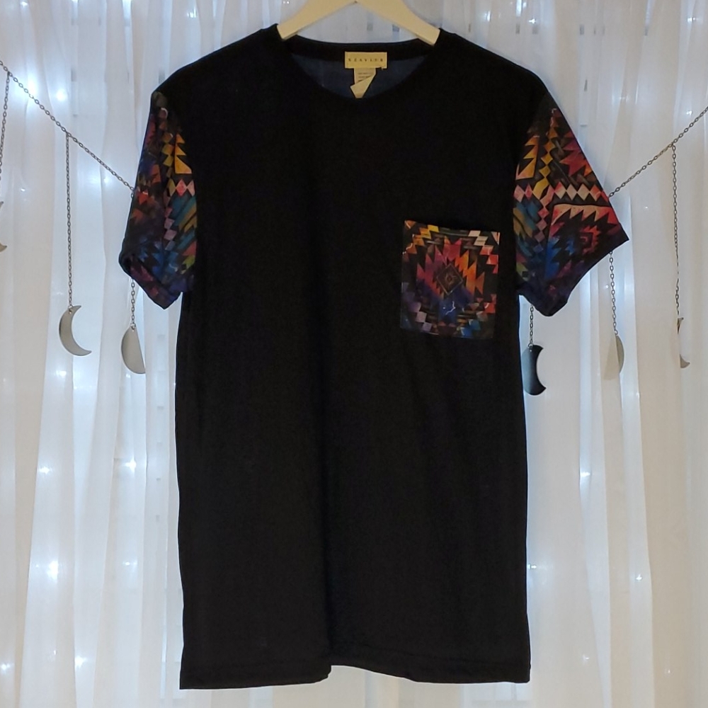 Rue21 Black and psychedelic tribal t-shirt